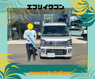 シルバーのエブリイワゴンＰＺターボ納車しました☆彡